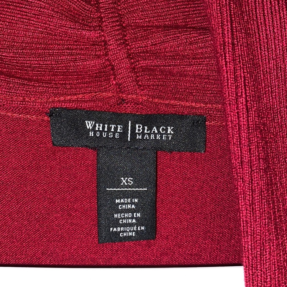 WHBM Burgundy Open Front Cardigan, Size XS - Picture 4 of 8